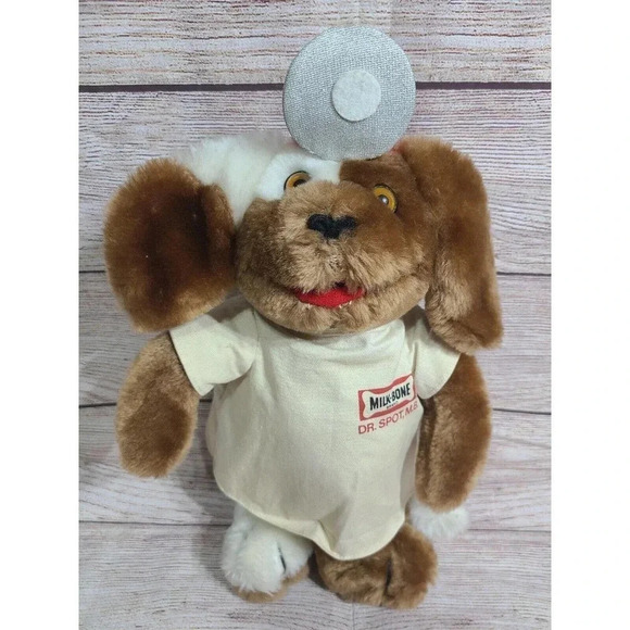 Vintage Russ Berrie Milk Bone Promo Plush Dr Spot M.B. Dog Stuffed Animal 12" - Picture 1 of 5